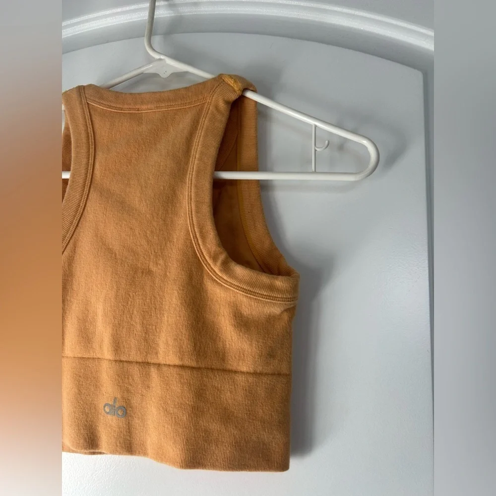 Alo Yoga Seamless Delight High Neck Longline Golden Bra Top Size XS yoga Pilates